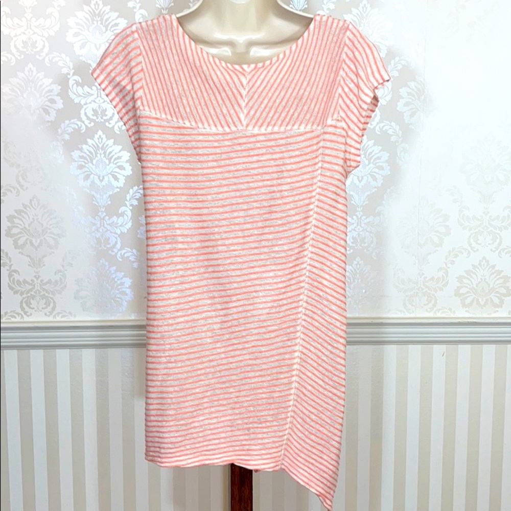Anthropologie Meadow Rue Striped Asymmetrical Tee - Picture 7 of 7